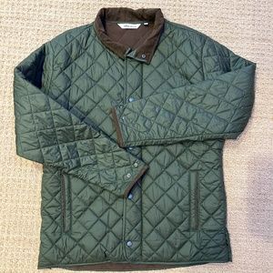 Green Men's Quilted Coat, Peter Millar, Large